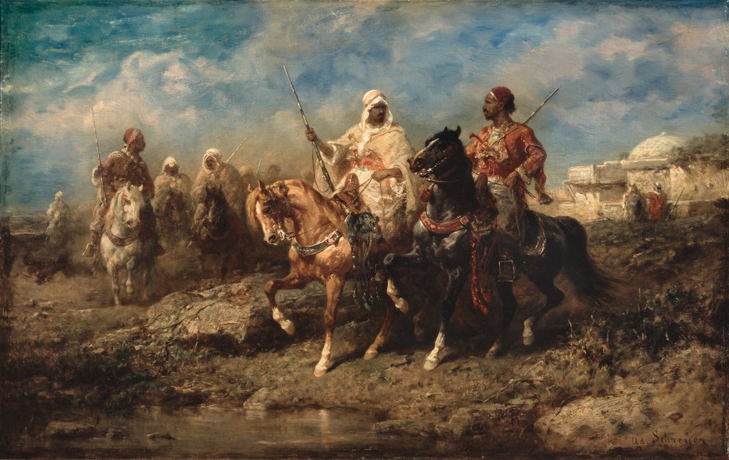 Detail of Arabs, late 19th century by Adolf Schreyer