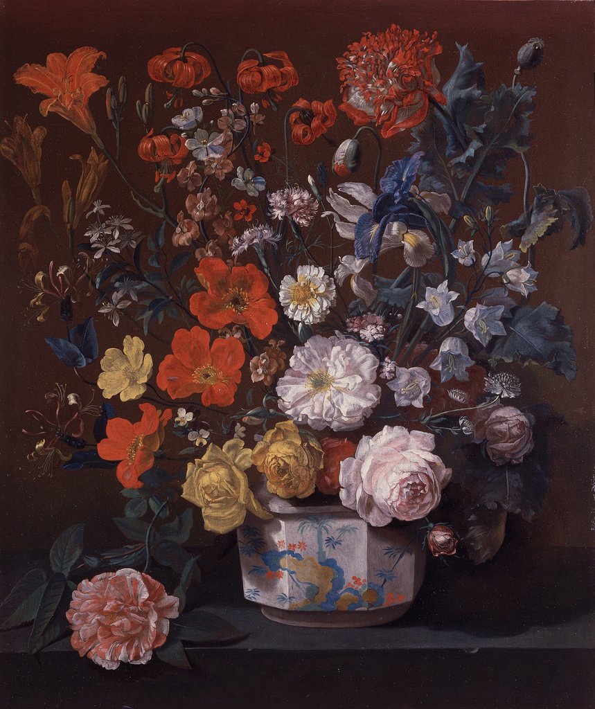Detail of Flowers in a Chantilly Vase, c.1760 by Louis Tessier