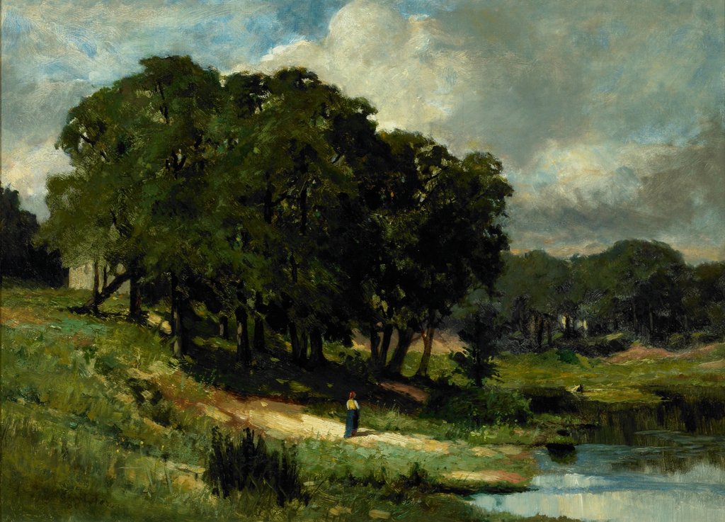 Detail of Woman Standing near a Pond, 1880 by Edward Mitchell Bannister