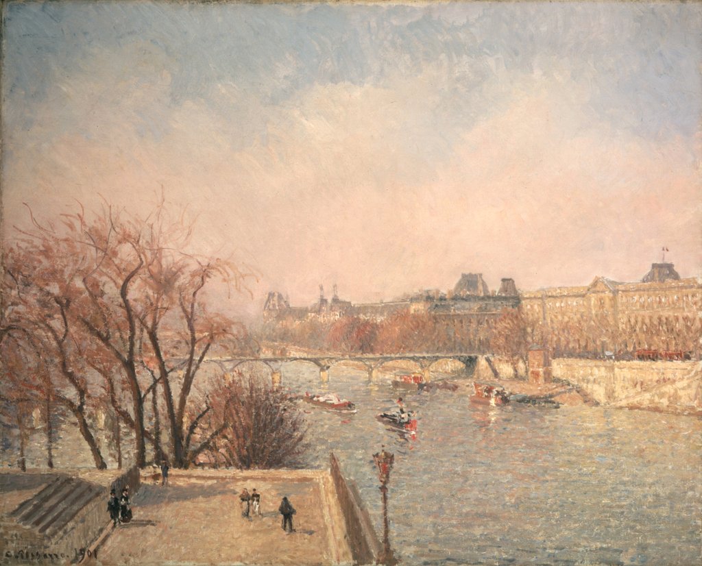 Detail of The Louvre: Morning, 1901 by Camille Pissarro