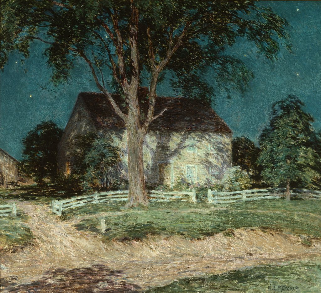 Detail of Old Homestead Connecticut, c.1914 by Willard Leroy Metcalf