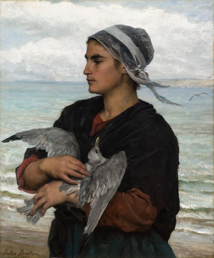 Detail of The Wounded Sea Gull, 1878 by Jules Breton