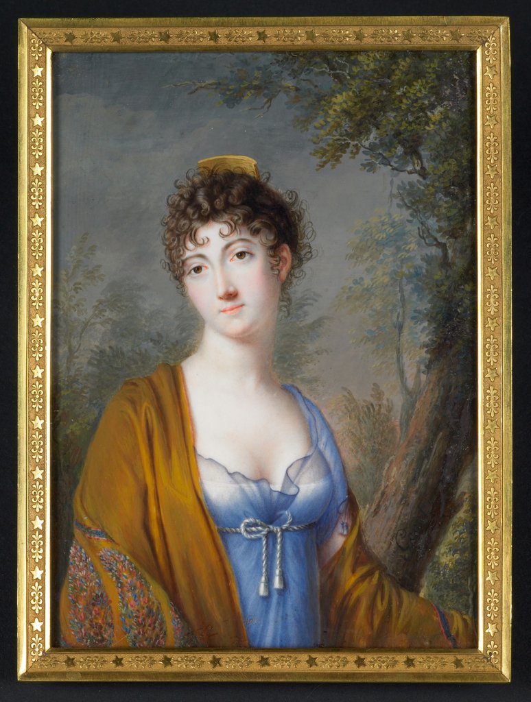 Detail of Lady in Blue with Yellow Shawl, c.1800 by Genot Genot