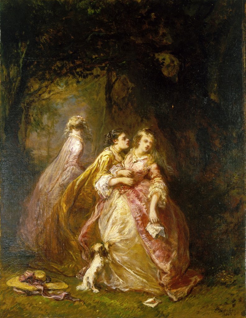 Detail of The Letter, 1862 by Louis Eugene Gabriel Isabey
