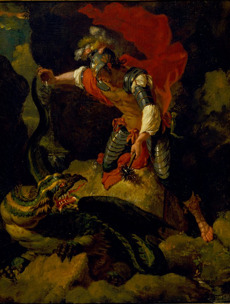 Detail of Jason Poisoning the Dragon by Salvator Rosa