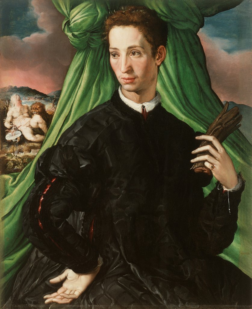 Detail of Portrait of a Florentine Nobleman, 1546-48 by Francesco de Rossi Salviati Cecchino