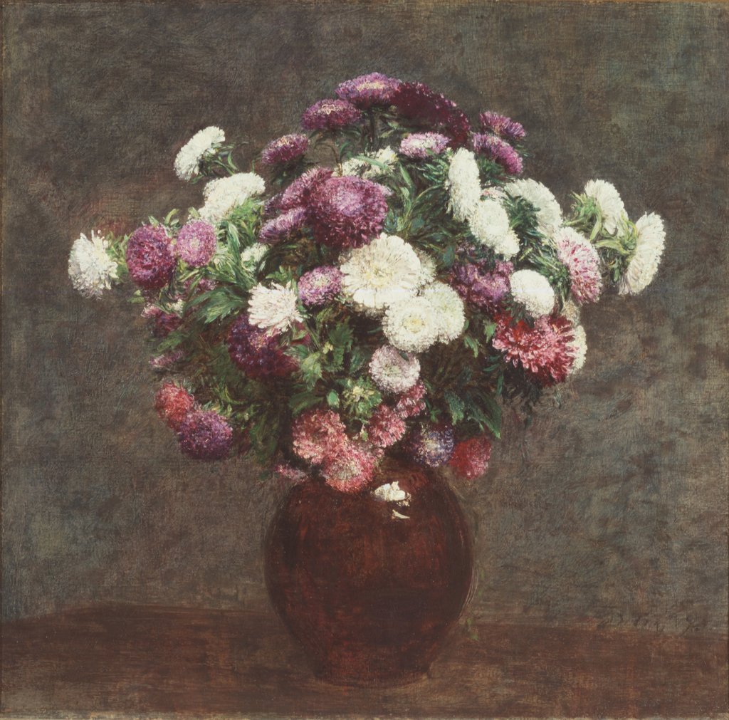 Detail of Asters in a Vase, 1875 by Ignace Henri Jean Fantin-Latour