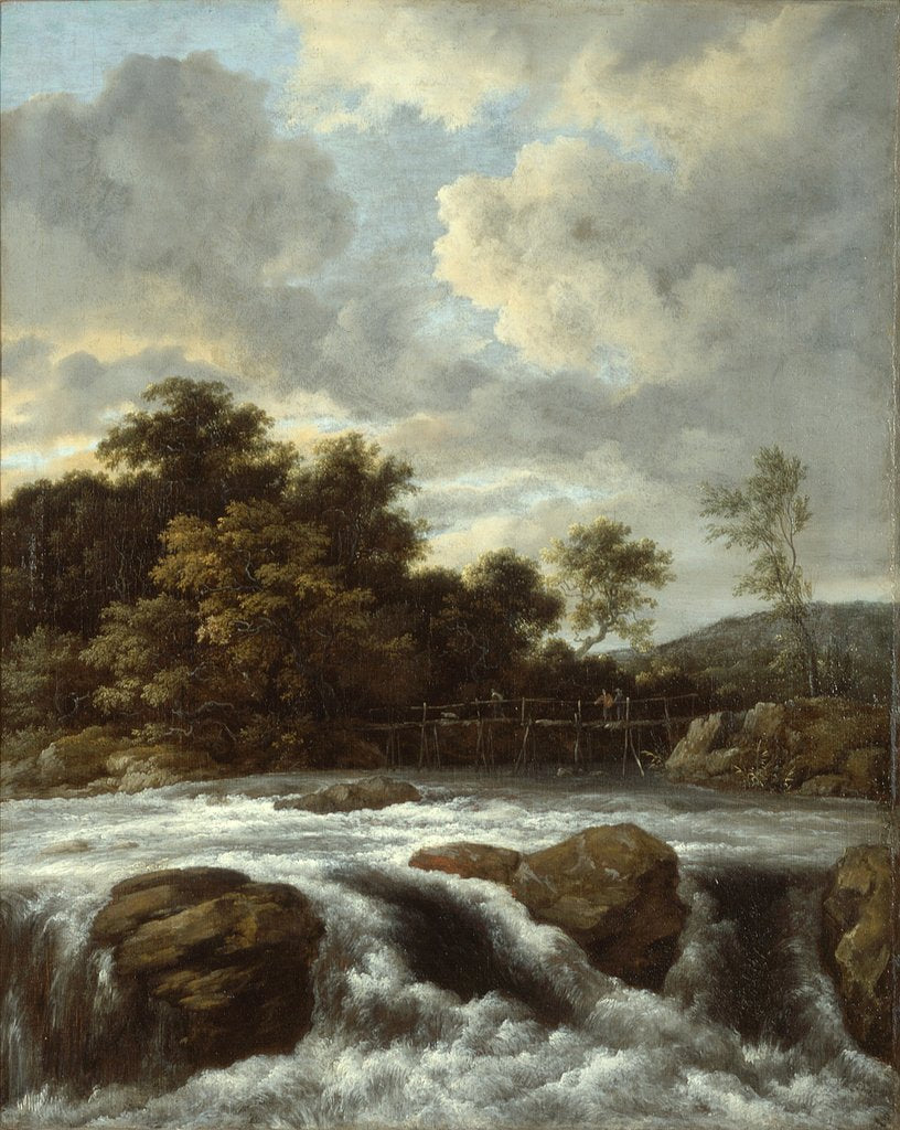 Detail of Landscape with Waterfall, c.1665 by Jacob Isaaksz. or Isaacksz. van Ruisdael