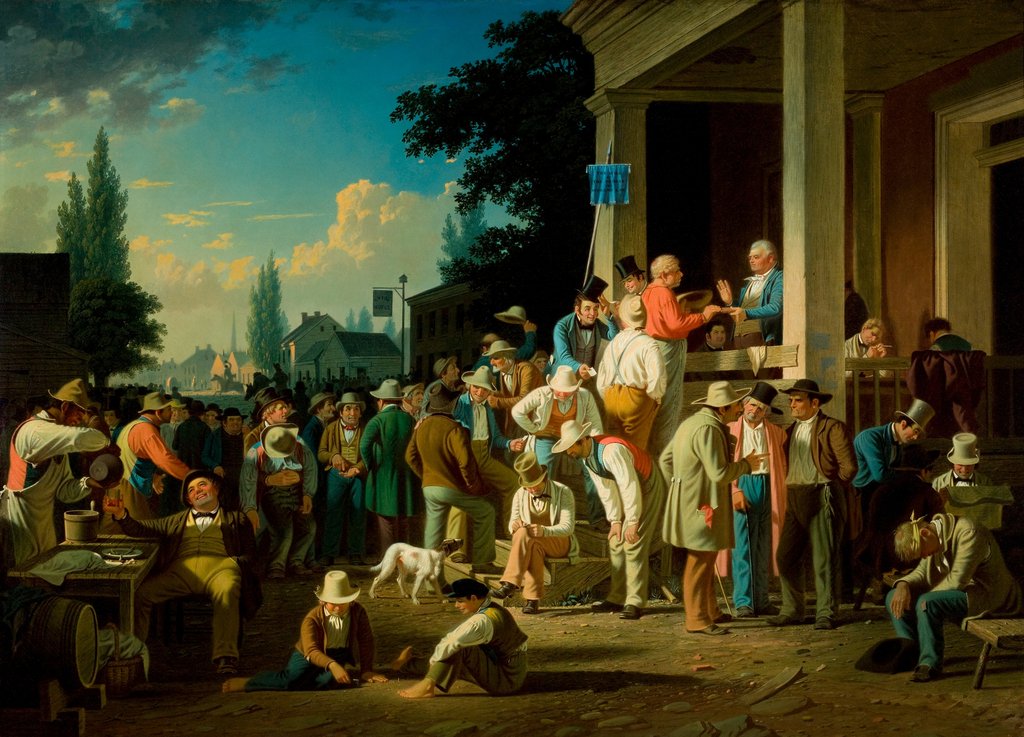 Detail of The County Election, 1852 by George Caleb Bingham