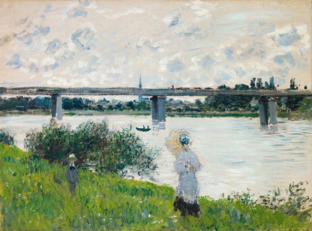 Detail of The Promenade with the Railroad Bridge, Argenteuil, 1874 by Claude Monet