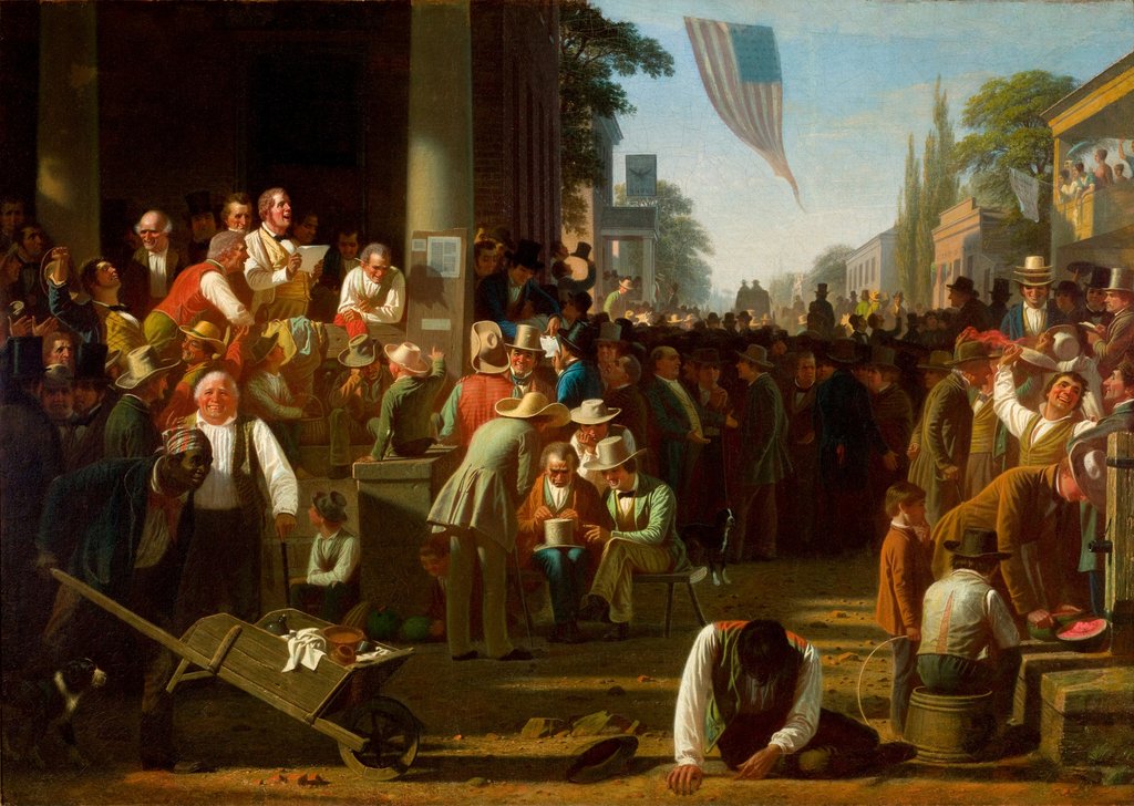Detail of The Verdict of the People, 1854–55 by George Caleb Bingham