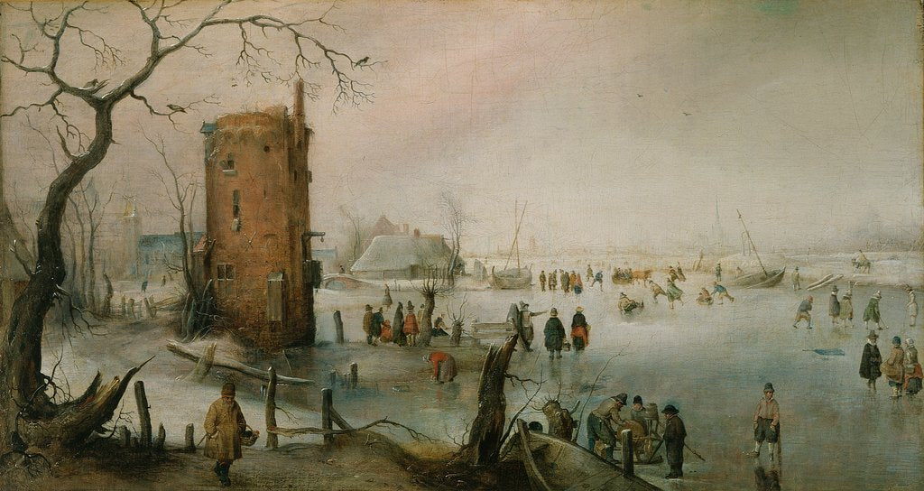 Detail of Skating Near a Town, c.1610–20 by Hendrik Avercamp