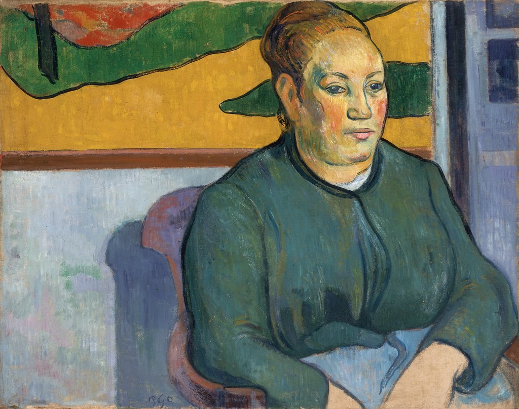 Detail of Madame Roulin, November 1888 by Paul Gauguin