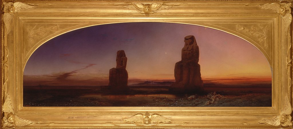 Detail of The Colossal Pair, Thebes, 1856 by Frank Dillon