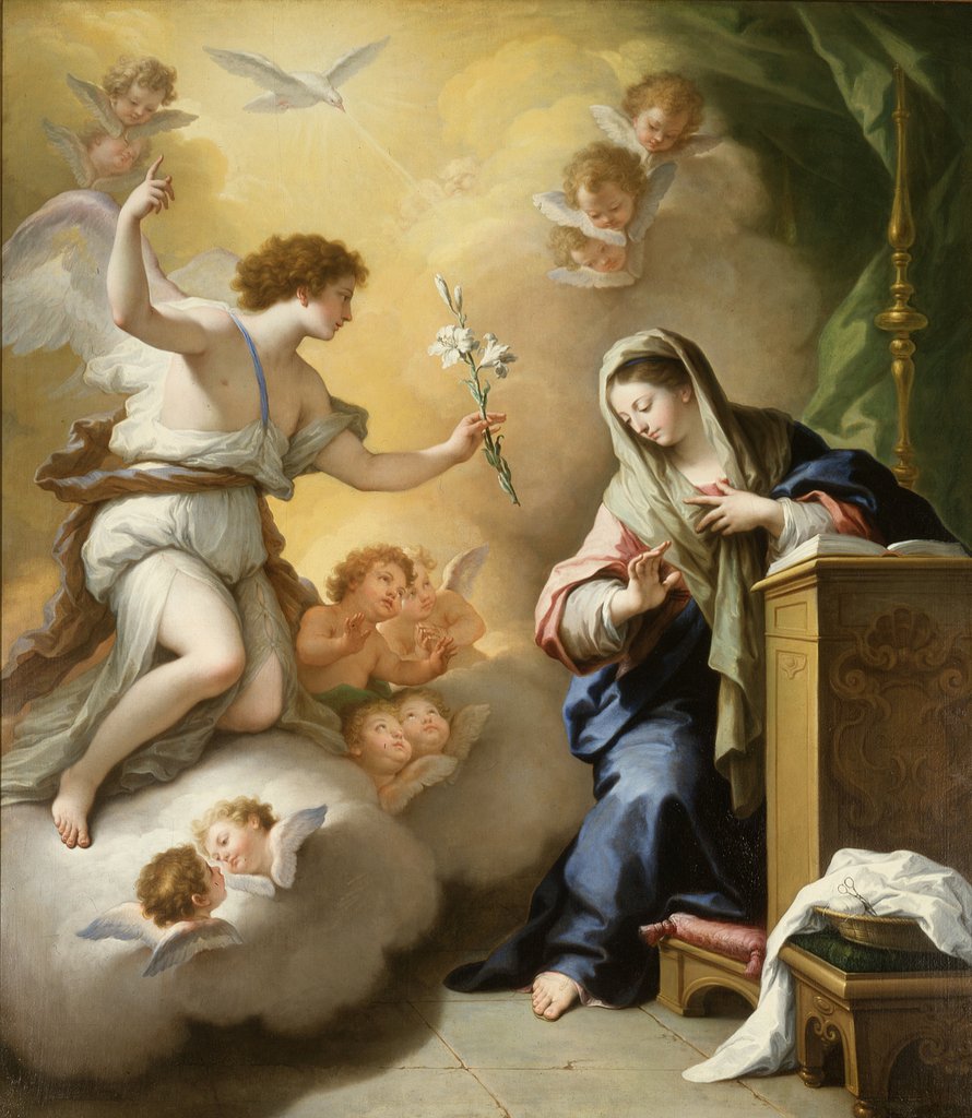 Detail of The Annunciation, 1712 by Paolo di Matteis