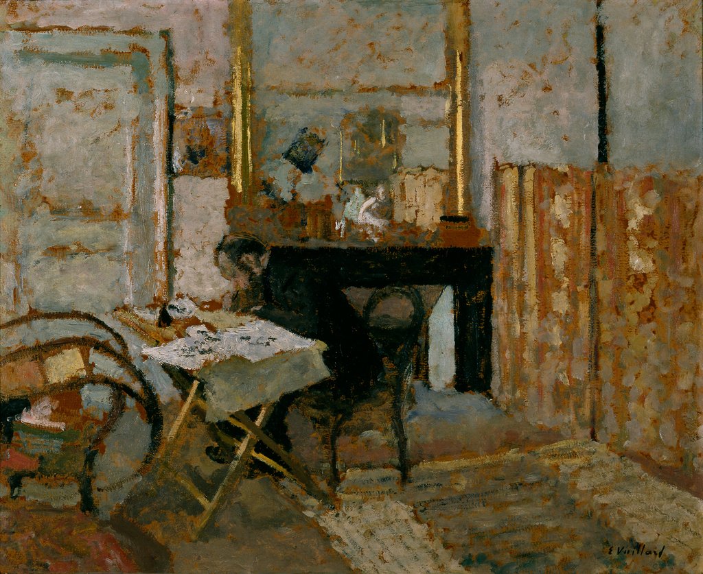 Detail of K.X. Roussel Reading, c.1904 by Edouard Vuillard