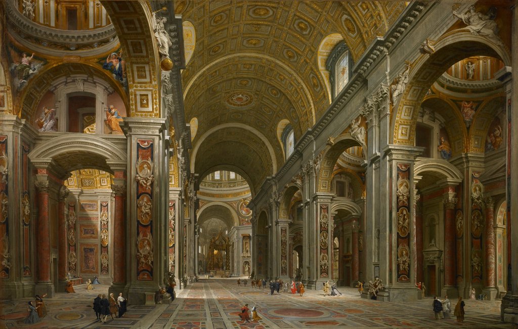 Detail of Interior of St. Peter's, Rome, 1731 by Giovanni Paolo Pannini or Panini