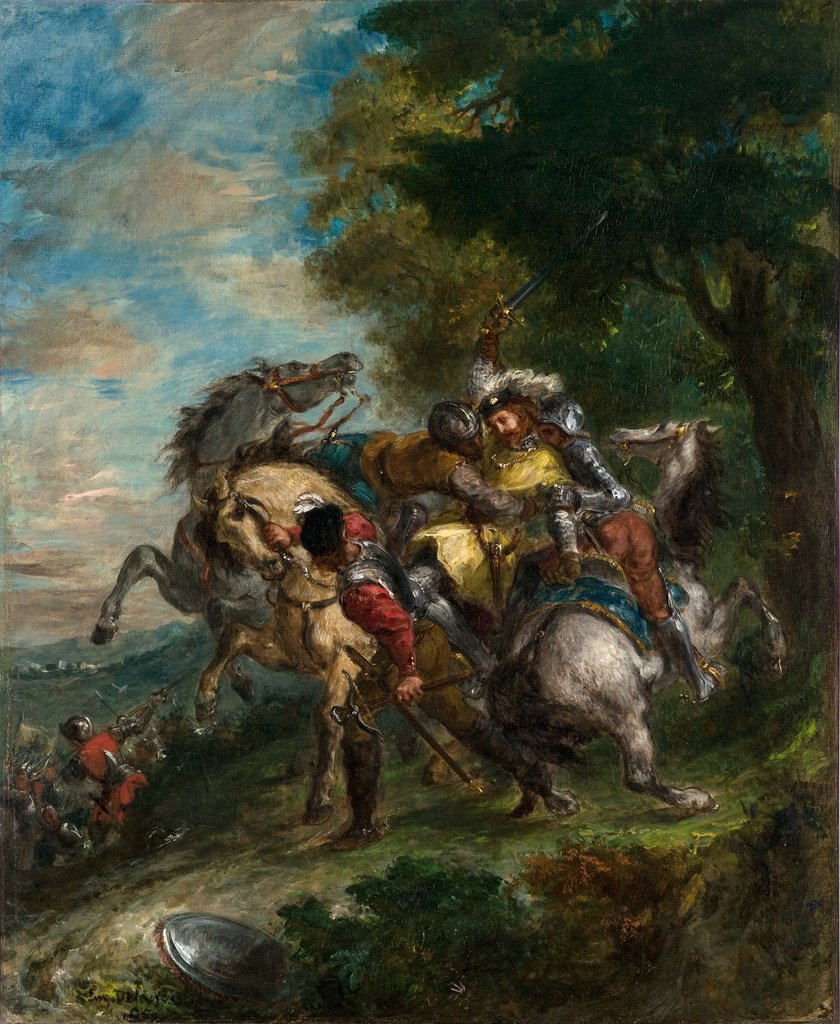 Detail of Weislingen Captured by Gotz's Men, 1853 by Ferdinand Victor Eugene Delacroix