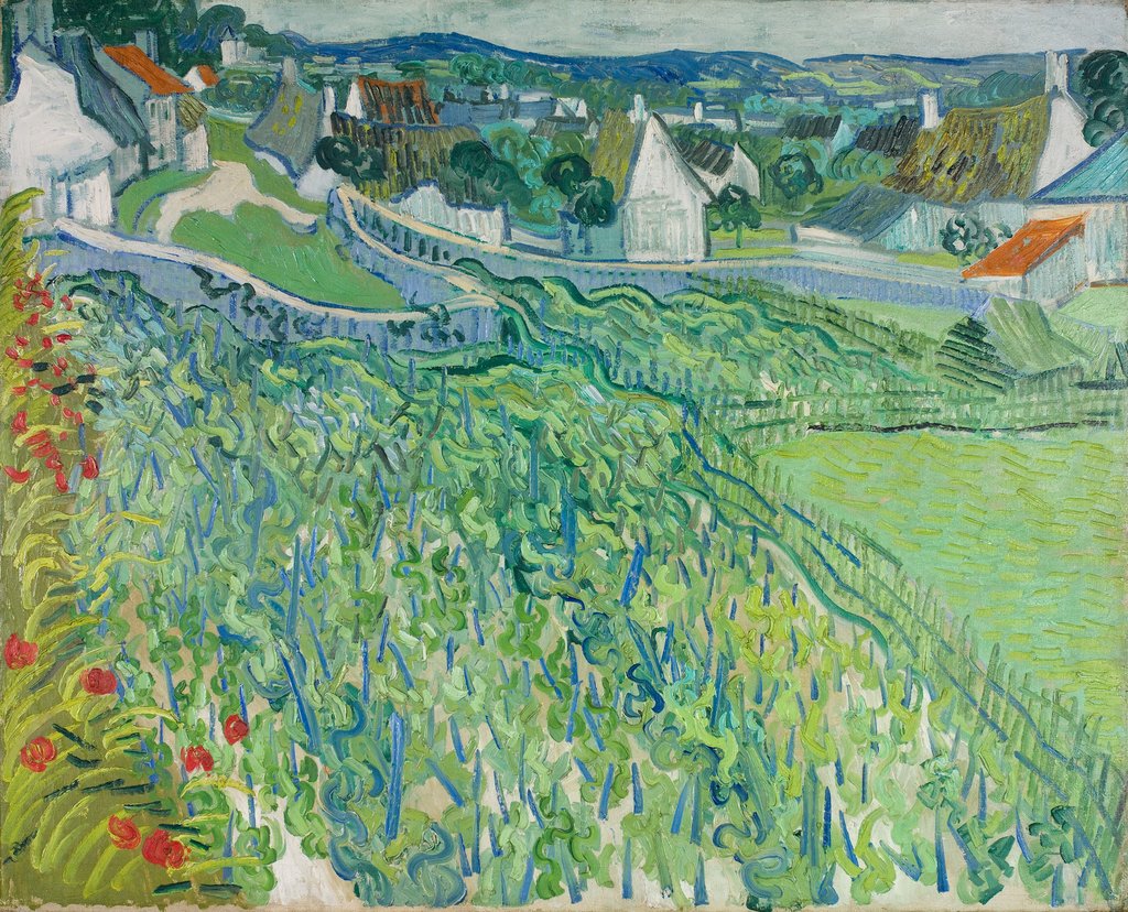 Detail of Vineyards at Auvers, June 1890 by Vincent van Gogh