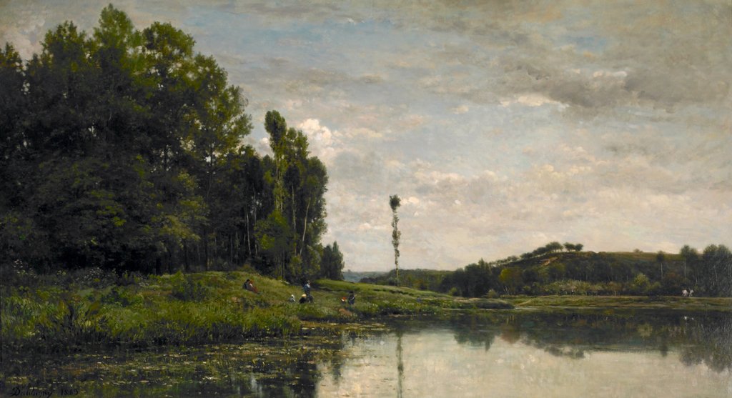 Detail of Banks of the Oise, 1863 by Charles Francois Daubigny