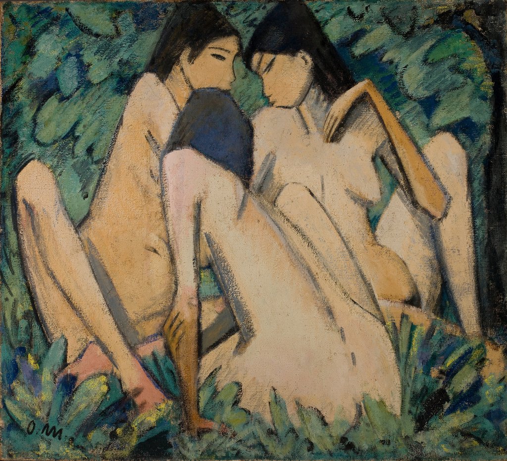 Detail of Three Girls in a Wood, c.1920 by Otto Muller or Mueller