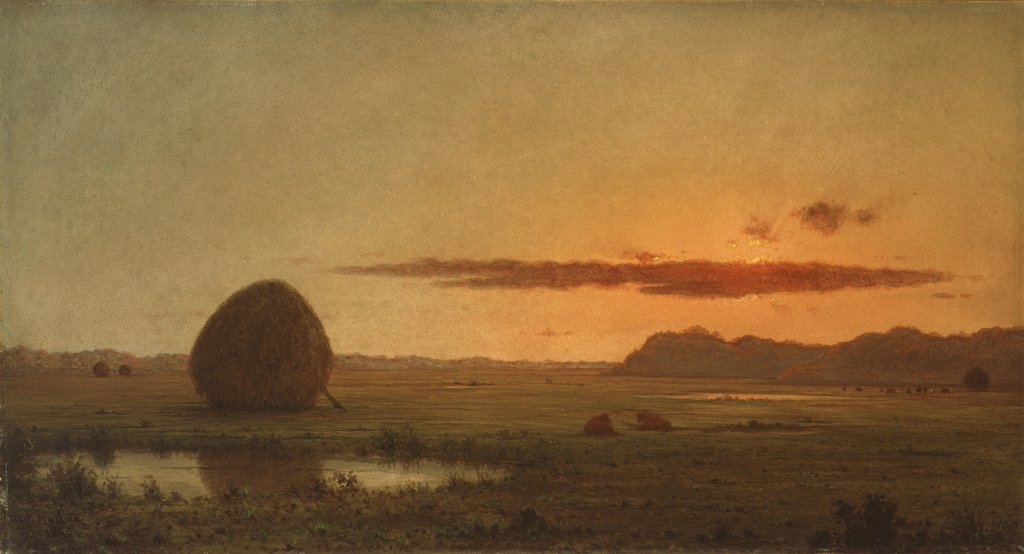 Detail of Sunset, Newburyport Meadows, 1863 by Martin Johnson Heade
