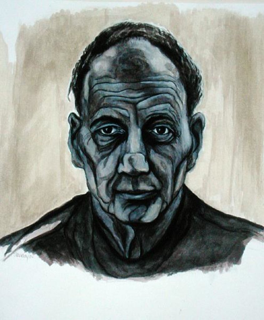 Detail of Portrait of Frank Auerbach, 2002 by Stevie Taylor