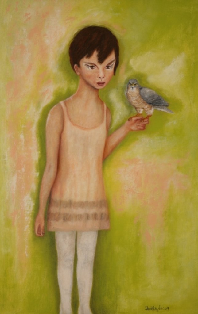 Detail of Trust-Girl with a Sparrow Hawk, 2010 by Stevie Taylor