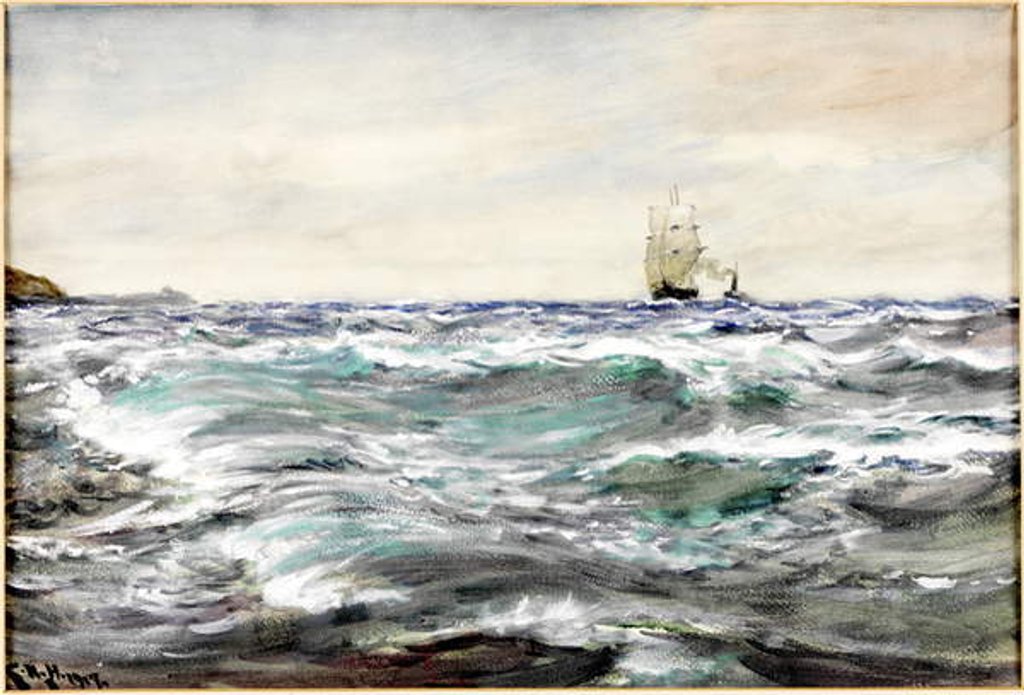 Detail of Rough Water on the Bar by Charles Napier Hemy