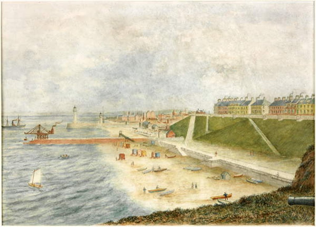 Detail of Roker Terrace and Harbour entrance from Holey Rock by J. Webster