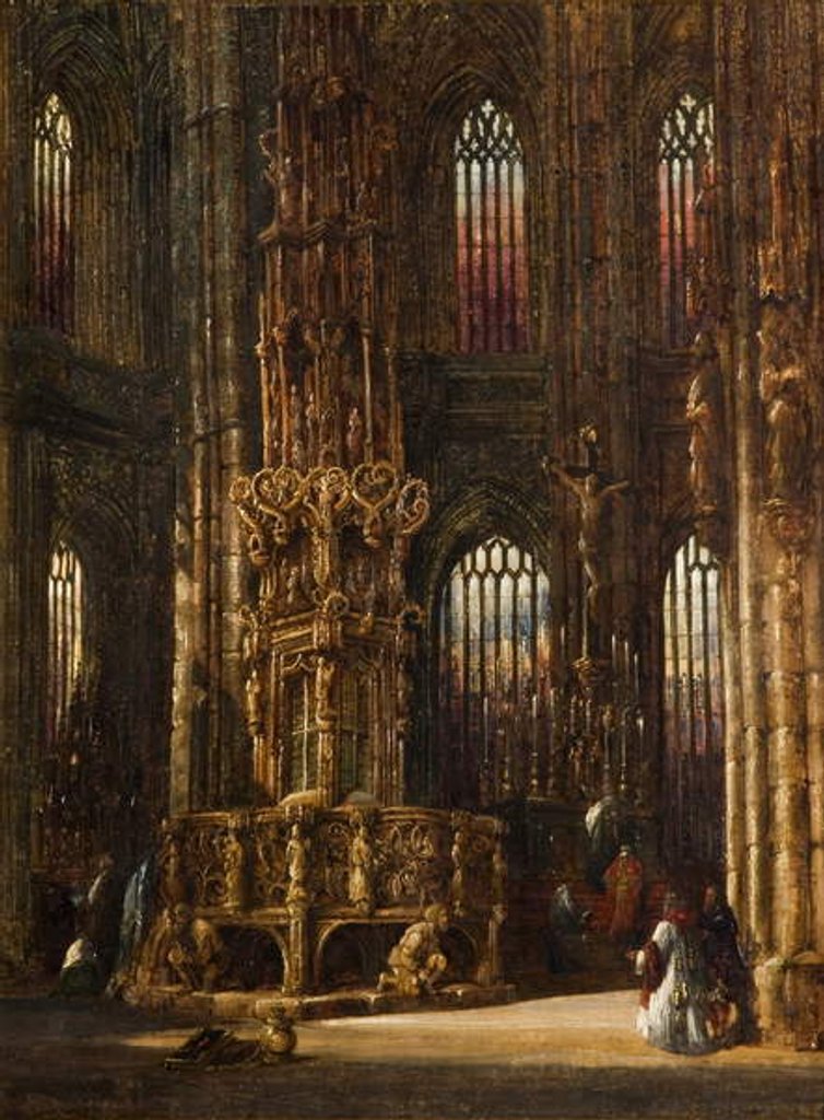 Detail of Interior of the Church of St. Lawrence, Nuremberg, c.1875 by Henry Thomas Schafer