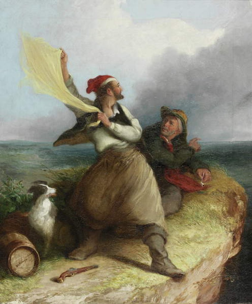 Detail of Smugglers on the Look-Out, 1850 by Henry Perlee Parker