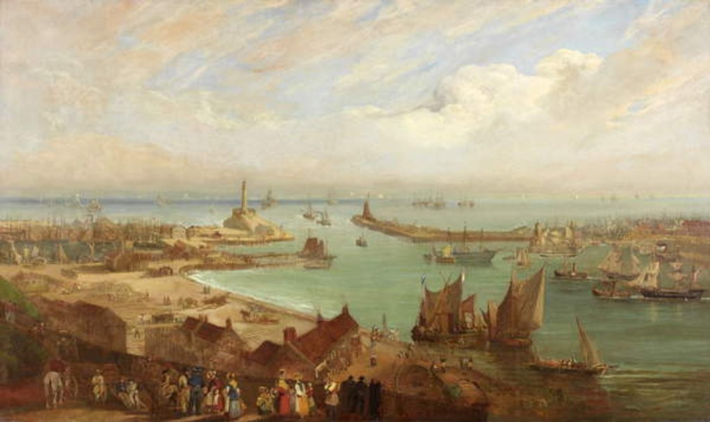 Detail of Sunderland Harbour from Roker, c.1850-c.1855 by Edward Hastings