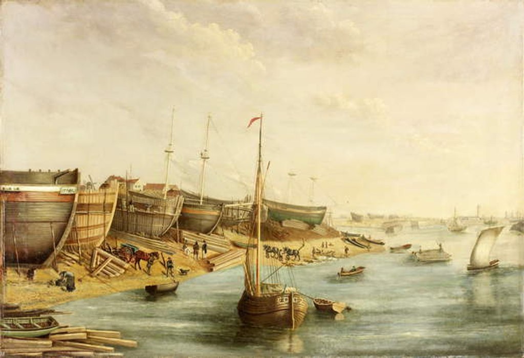 Detail of William Pile's Shipyard, North Sands, c.1830 by English School