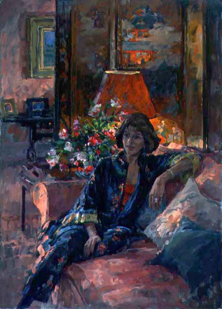 Detail of Mrs Peter Hambro, 1996 by Susan Ryder