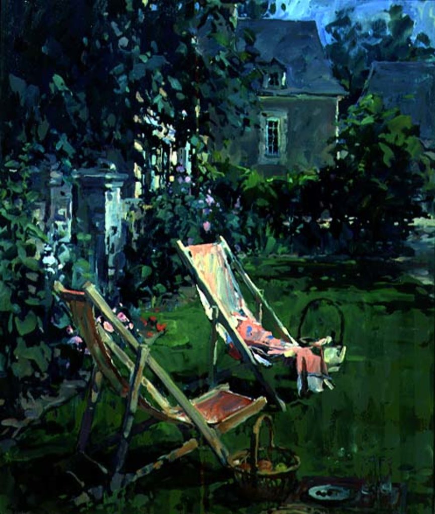 Detail of Deck Chairs at Coudray, 1998 by Susan Ryder