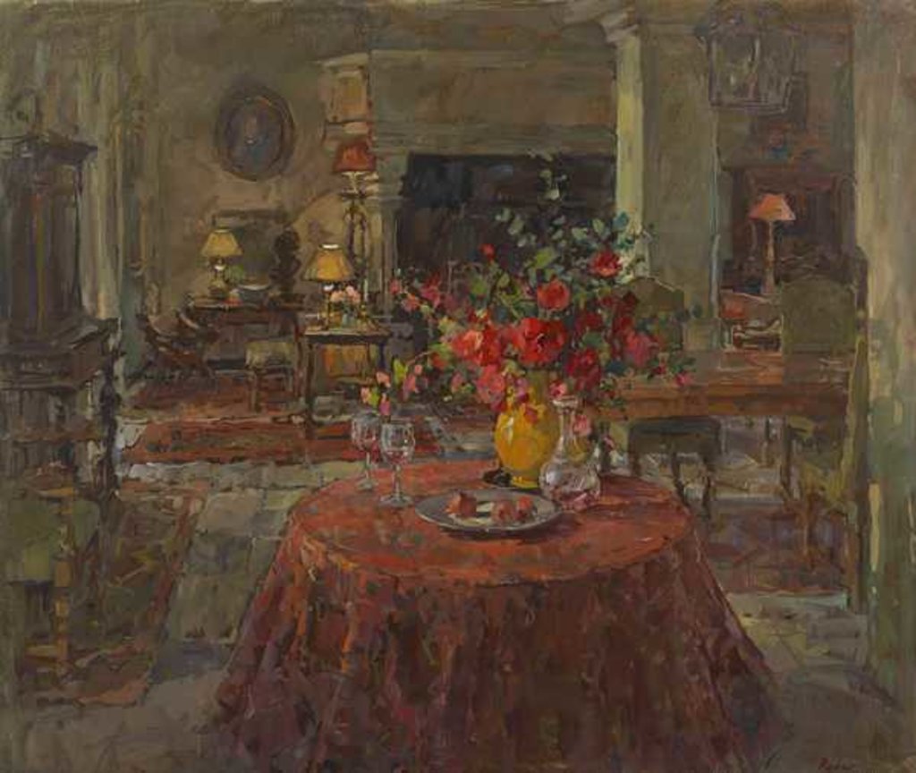 Detail of Grand Salon with Red Roses by Susan Ryder