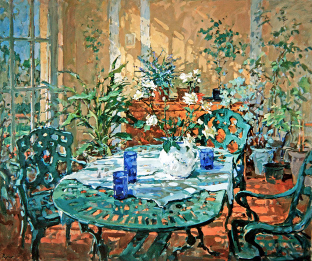 Detail of Conservatory with Blue Glass by Susan Ryder