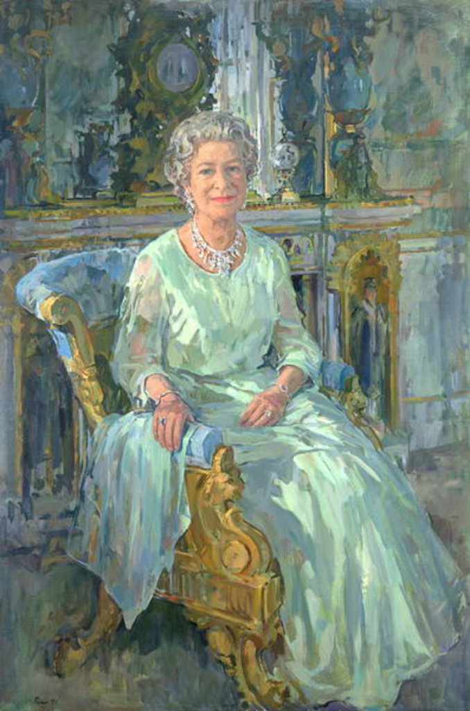 Detail of Her Majesty the Queen Elizabeth II, 1996 by Susan Ryder