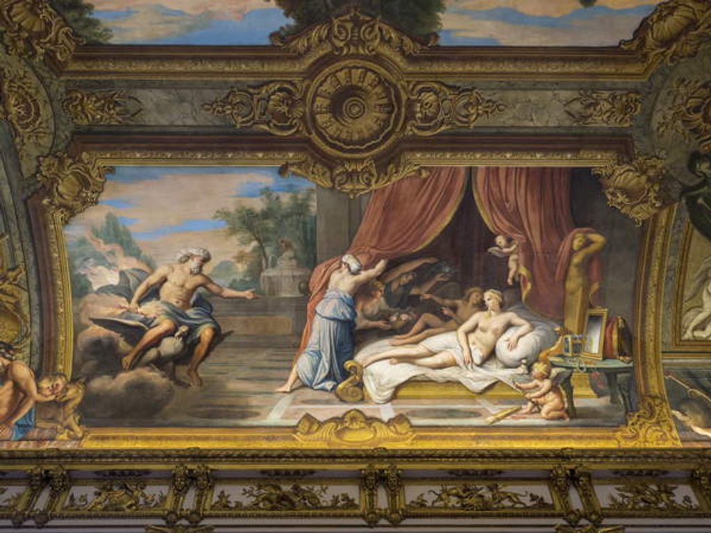 Detail of Allegorie du Feu representing Jupiter and Semele, Louis XIII visiting Anne of Austria by Anonymous