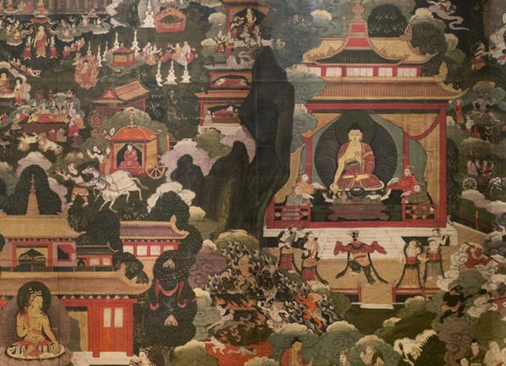 Detail of Scenes of the life of the Buddha Shakyamuni by Tibetan School