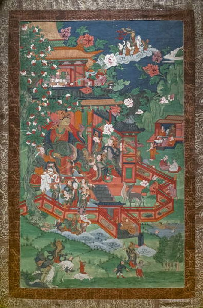 Detail of Siddhartha's wedding and other scenes by School Tibetan