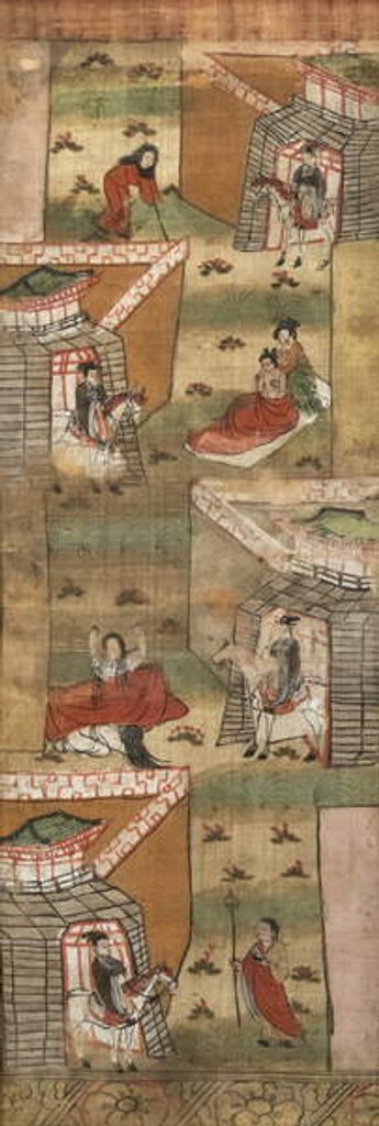 Detail of The four meetings of the Bodhsisattva by Chinese School