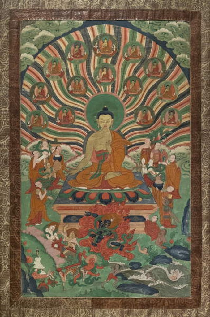 Detail of The miracle of Shravasti by School Tibetan