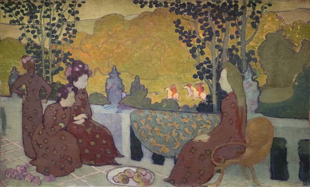 Detail of September evening: women sitting on the terrace, 1891 by Maurice Denis
