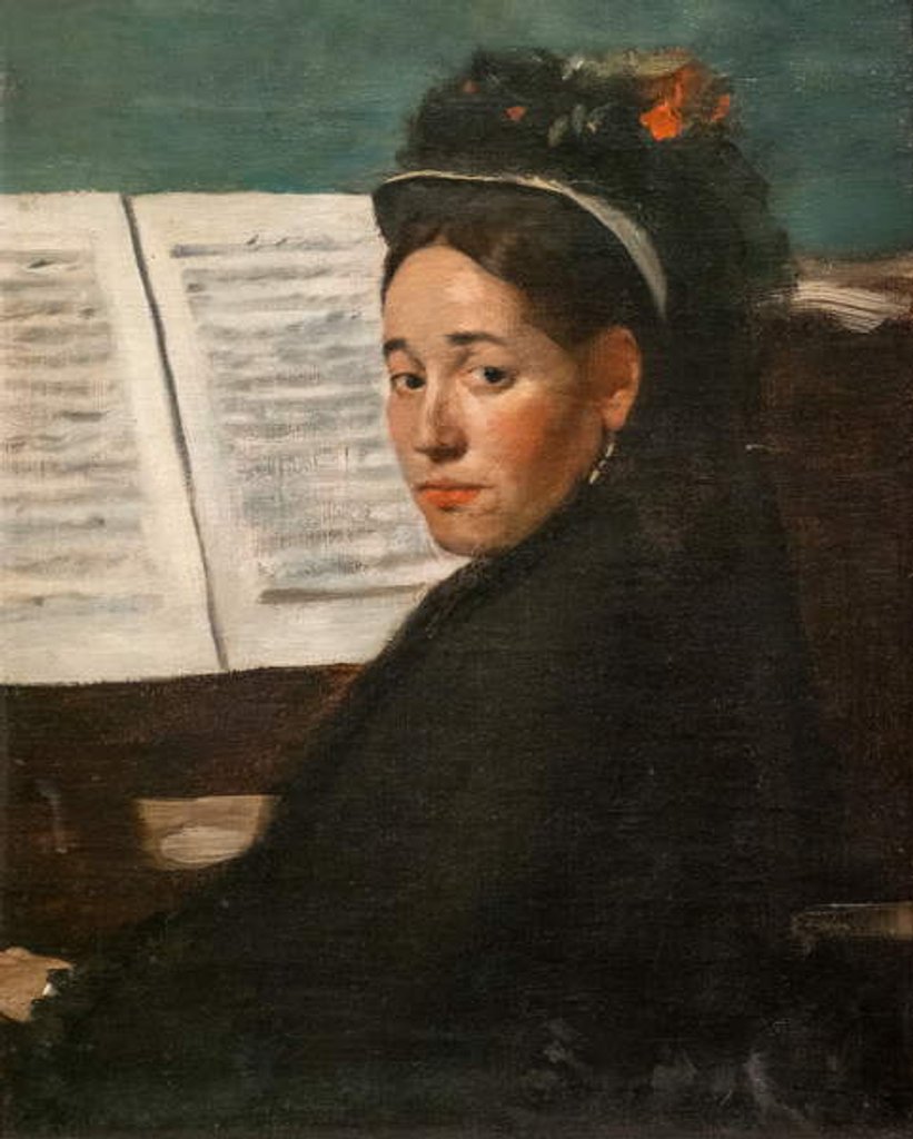 Detail of Miss Dihau at the piano. Around 1870. by Edgar Degas