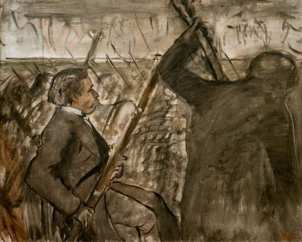 Detail of Musicians in the orchestra. Around 1870 by Edgar Degas