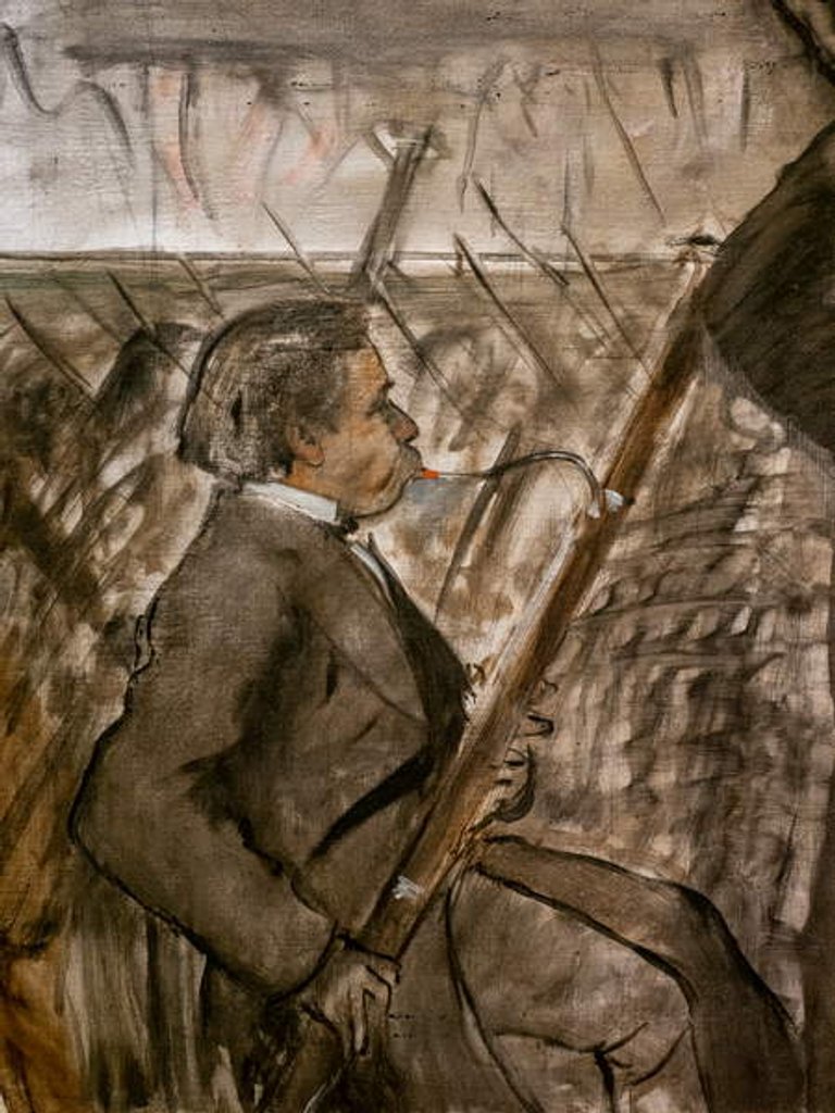 Detail of Musicians in the orchestra. Around 1870. by Edgar Degas