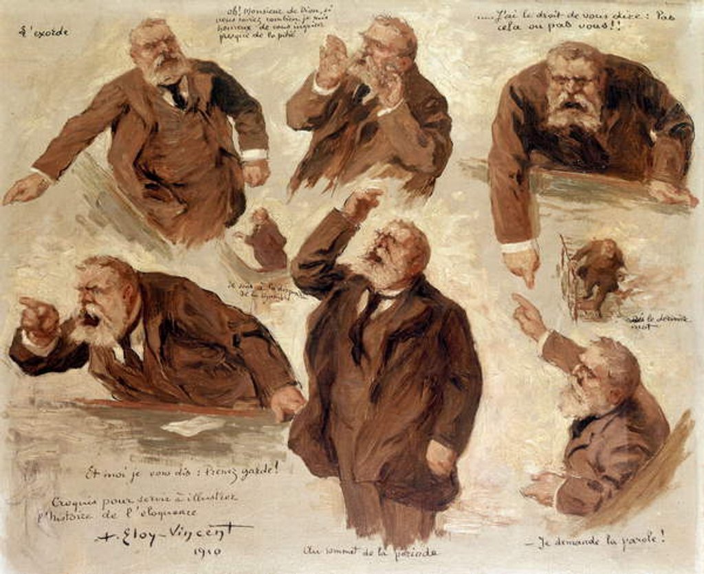 Detail of The Different Expressions of Jean Jaures, 1910 by Albert Eloy Vincent