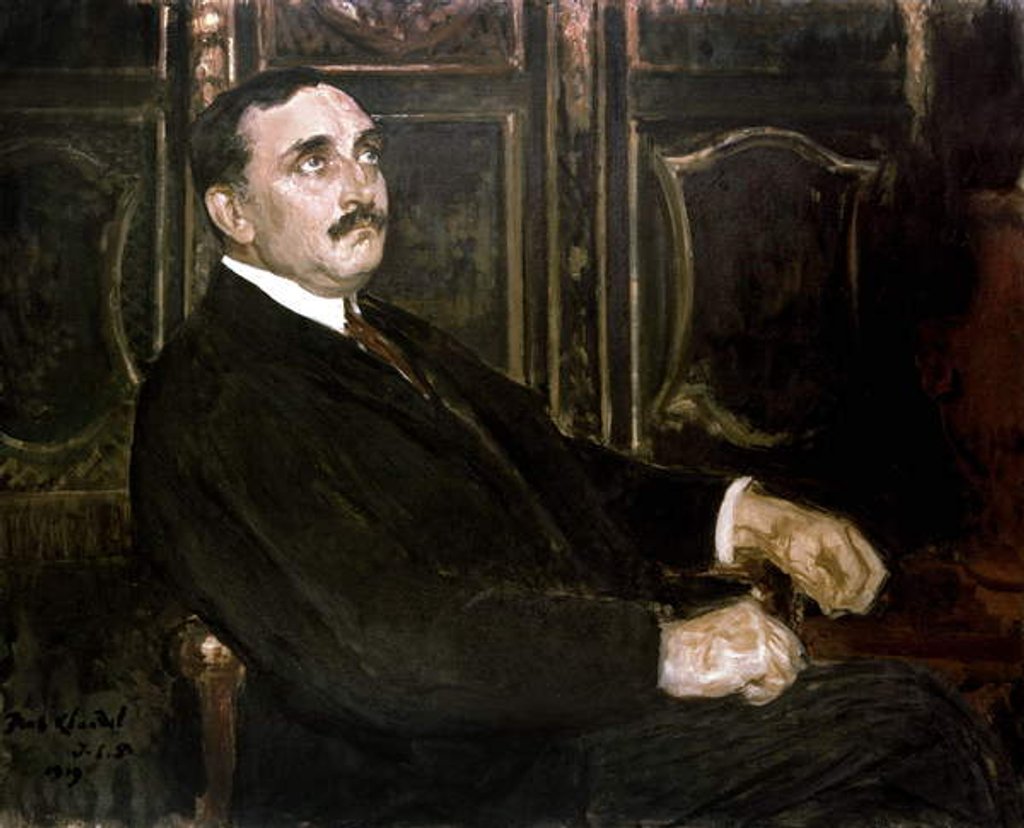 Detail of French writer and diplomat Paul Claudel, 1919 by Jacques-Emile Blanche
